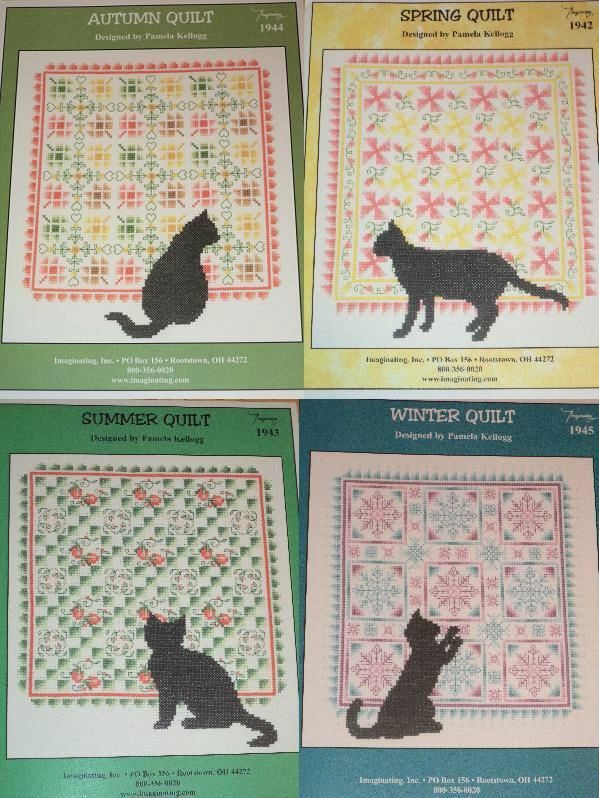 Imaginating Cross Stitch Patterns By Pamela Kellogg Your Choice! Cats Quilts