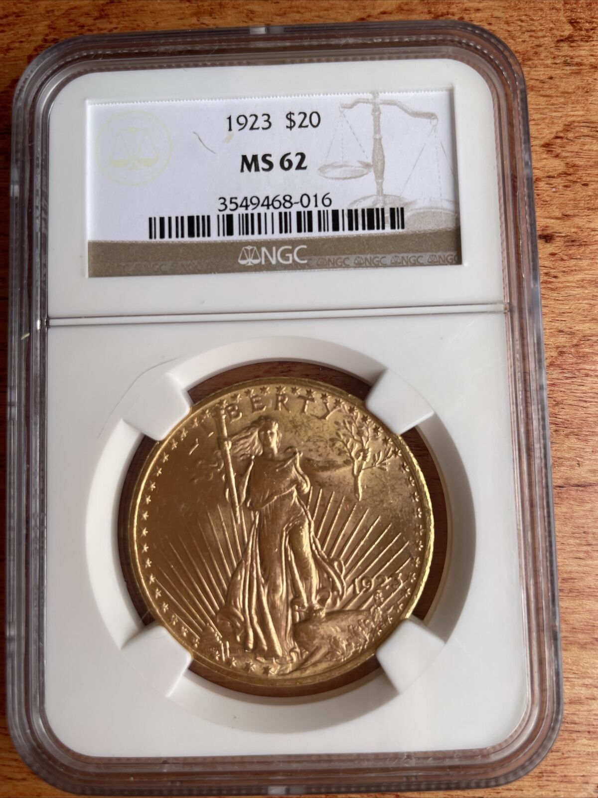 1923 St. Gauden Gold $20 Coin Ngc Ms62