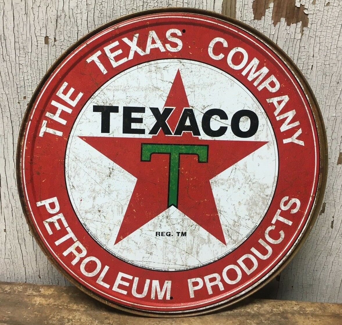 Texaco Petroleum Products Texas Company 12" Round Metal Wall Sign