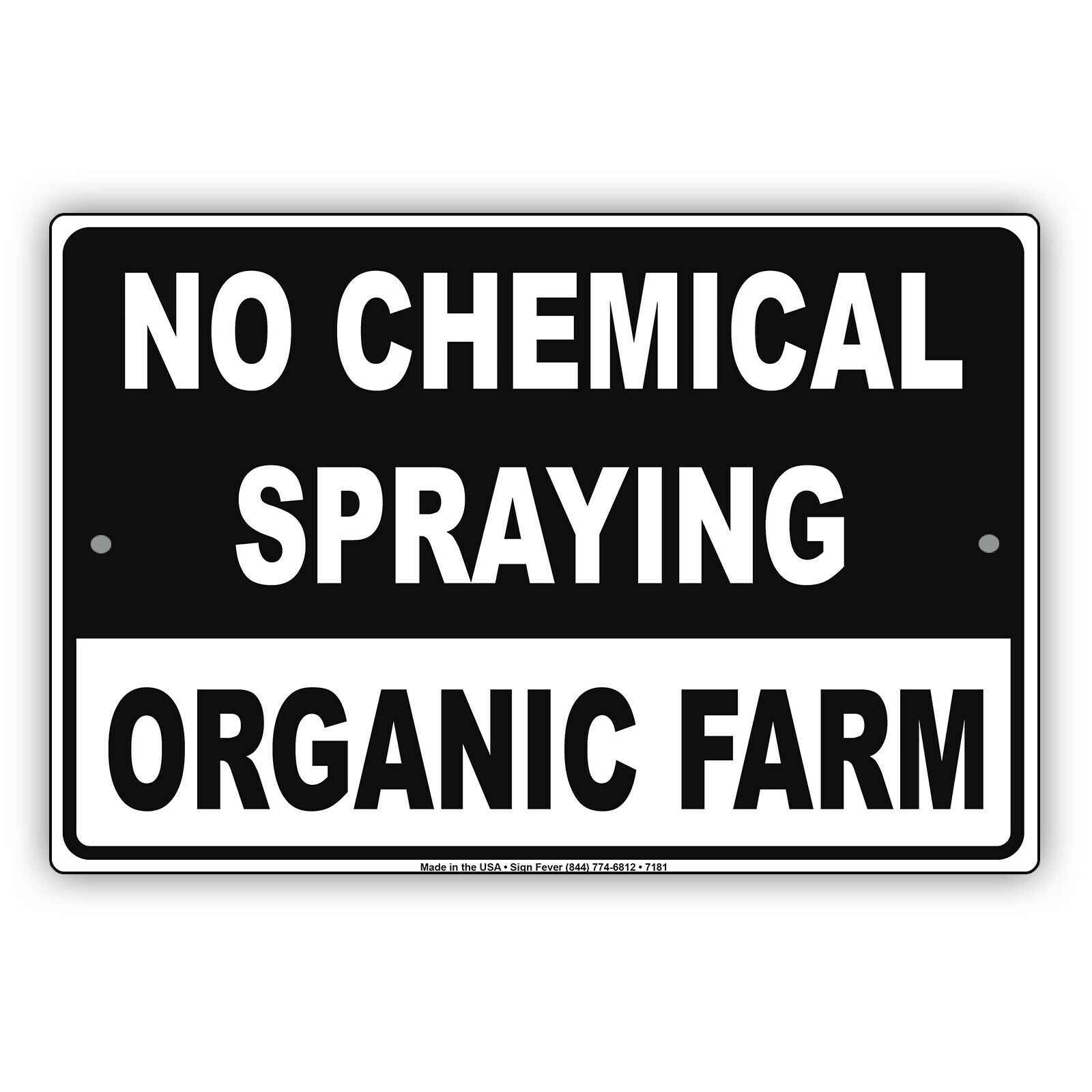 No Chemical Spraying Organic Farm Wall Art Decor Novelty Aluminum Metal Sign