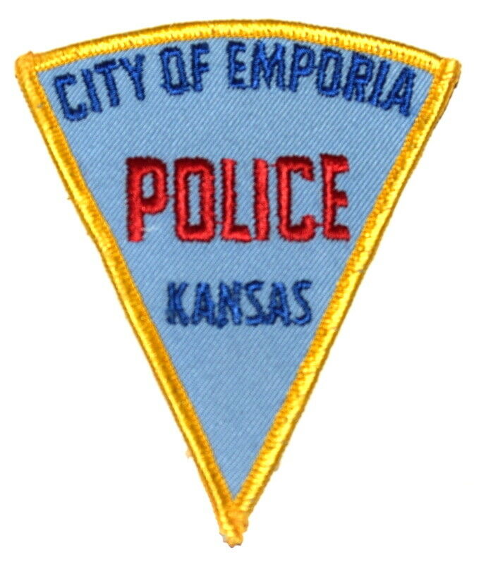 Emporia Kansas Ks Sheriff Police Patch Pie Shape Vintage Old Mesh Mount Back ~