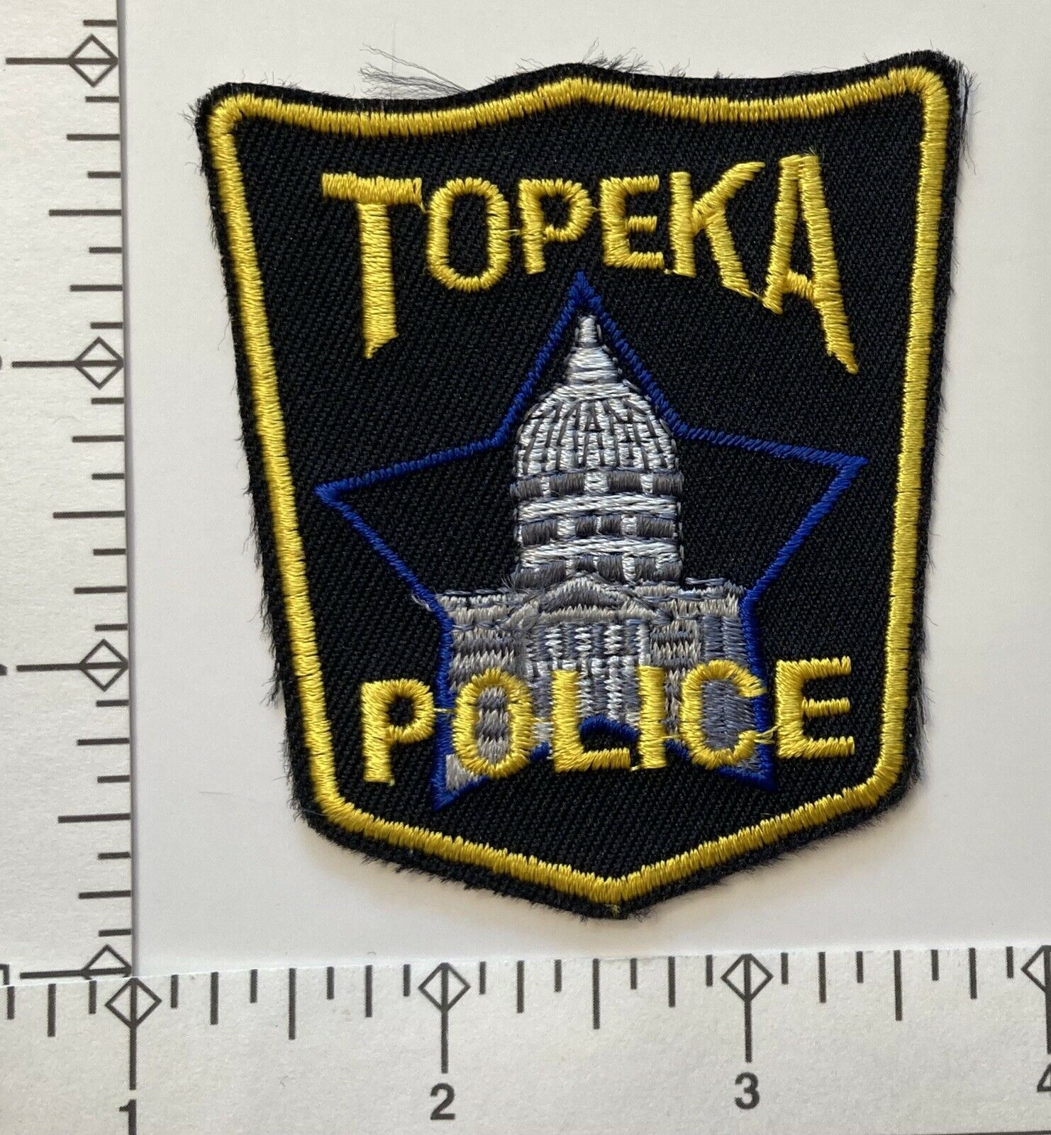 Vintage Topeka Kansas Ks Police Hat Patch