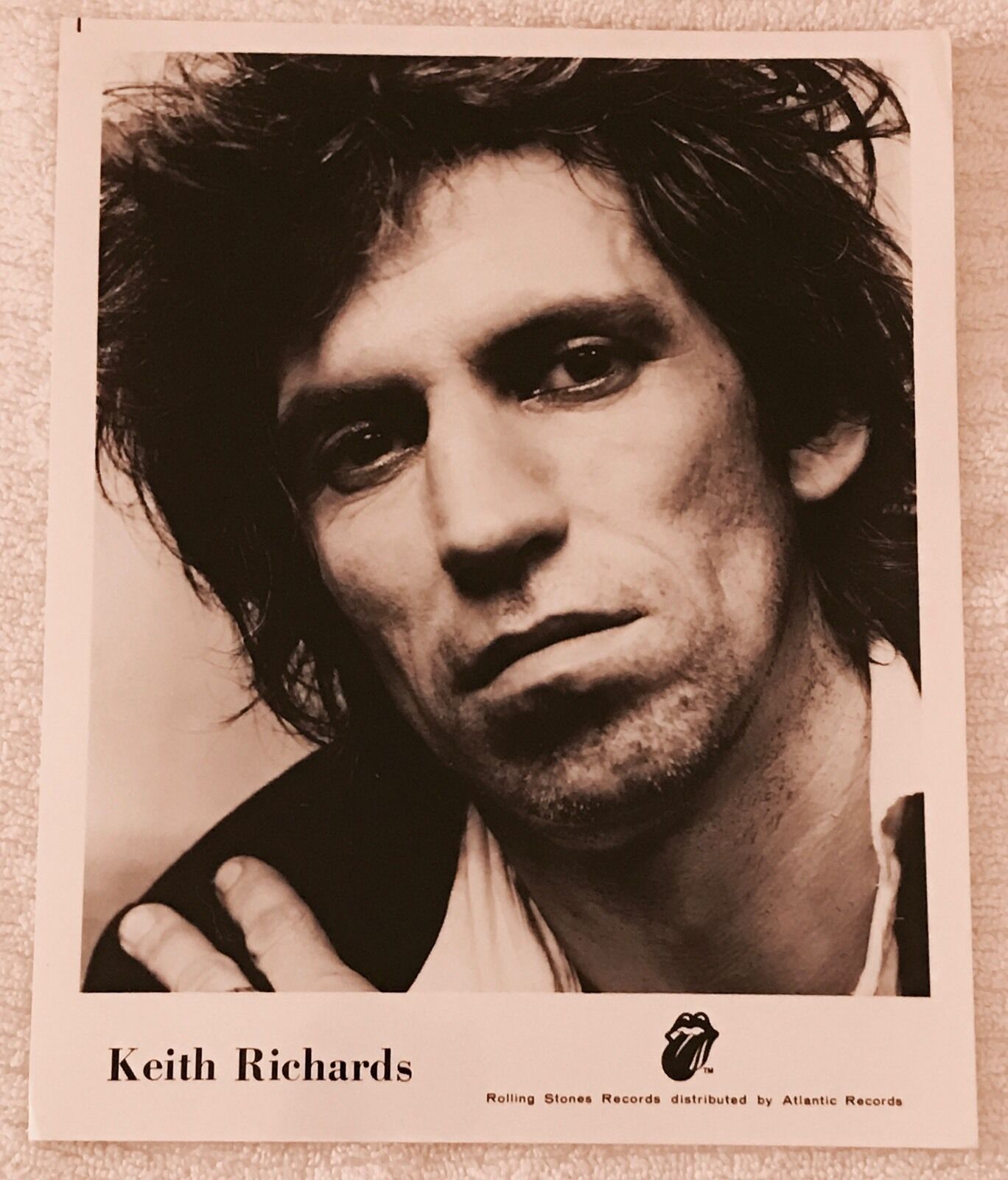 Keith Richards Photograph Rolling Stones Records Promo Atlantic Press Photo Rare