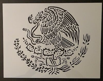 Mexico Mexican Flag Emblem Eagle 11" X 8.5" Custom Stencil Fast Free Shipping