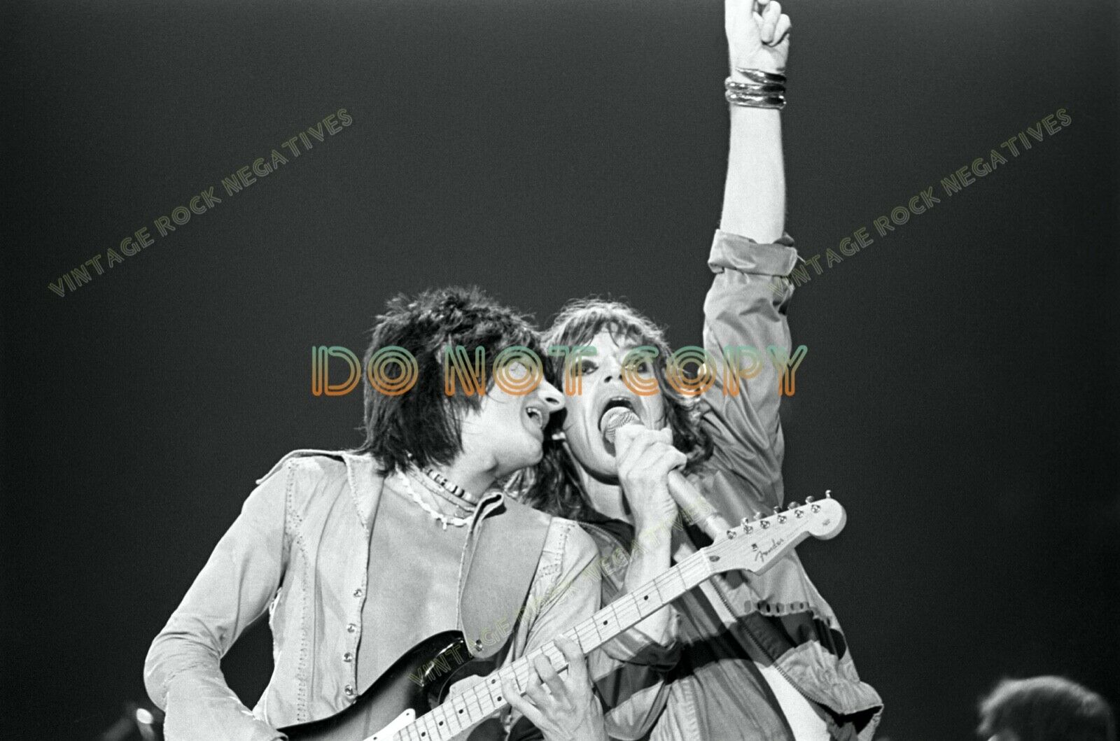 Rolling Stones Msg 1975 Mick + Ronnie - Fine Art Archival Photo 8.5x11 From Neg