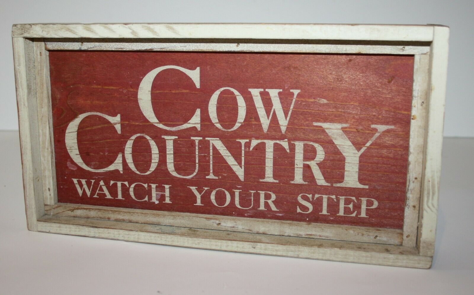 Cow Country Watch Your Step Wood Wall Plaque Sign Picture 11.25" X 6" Farmhouse