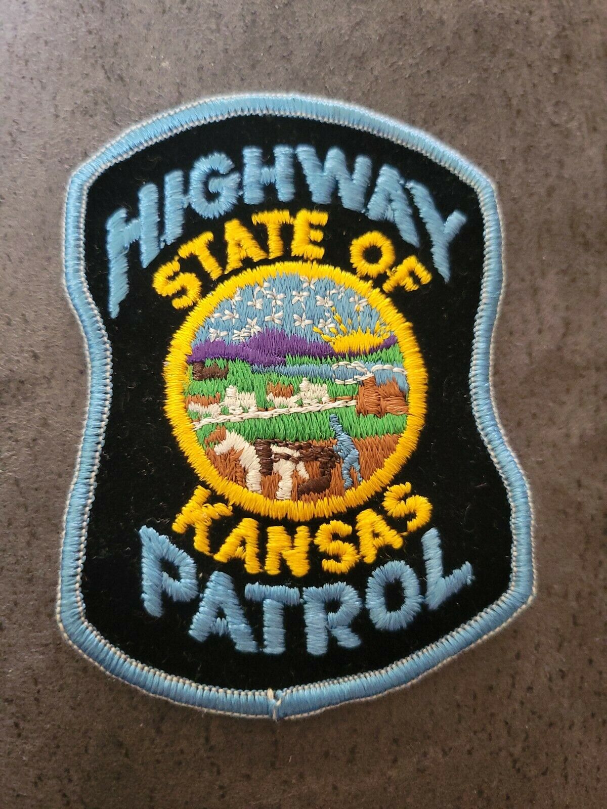Kansas Ks Police State Highway Patrol  Patch New Old Stock Felt Obsolete