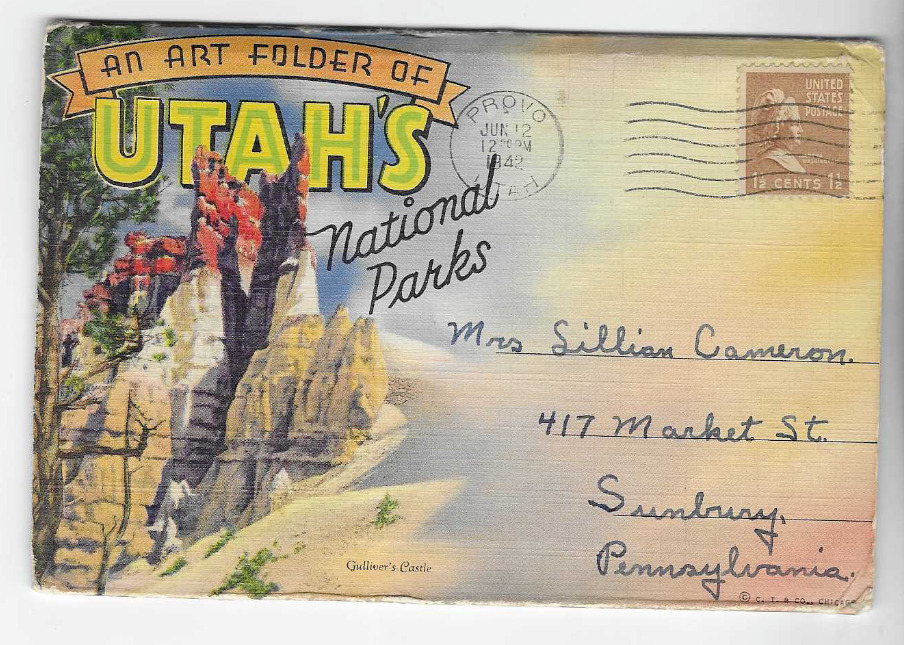 Vintage-postcard Folder-utah's National Parks