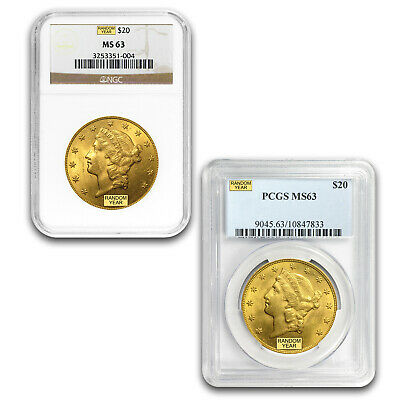 Special Price! $20 Liberty Gold Double Eagle Ms-63 Pcgs/ngc (random)