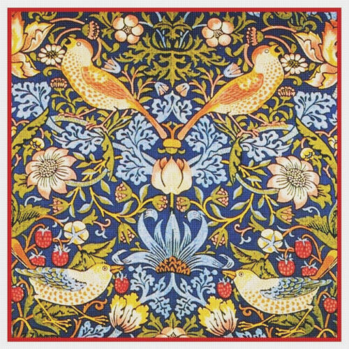William Morris Strawberry Thief Counted Cross Stitch Chart Pattern