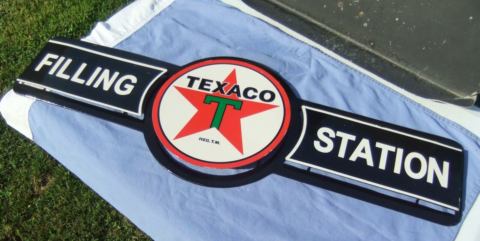 Texaco Filling Station 3-d Reproduction Metal Sign Open Road Brand 30" Long