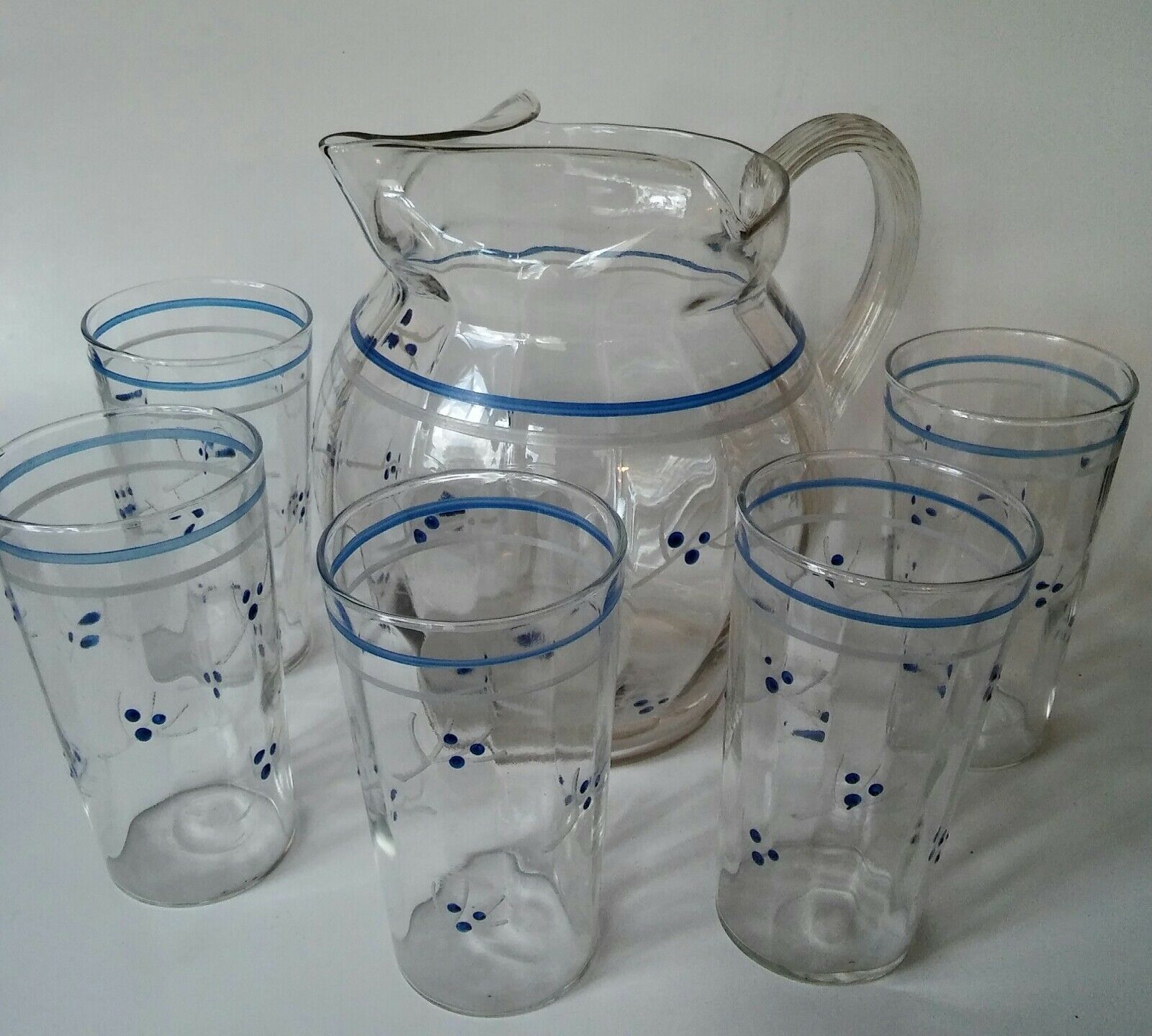 Macbeth Evans American Sweetheart Style Pitcher And Glasses