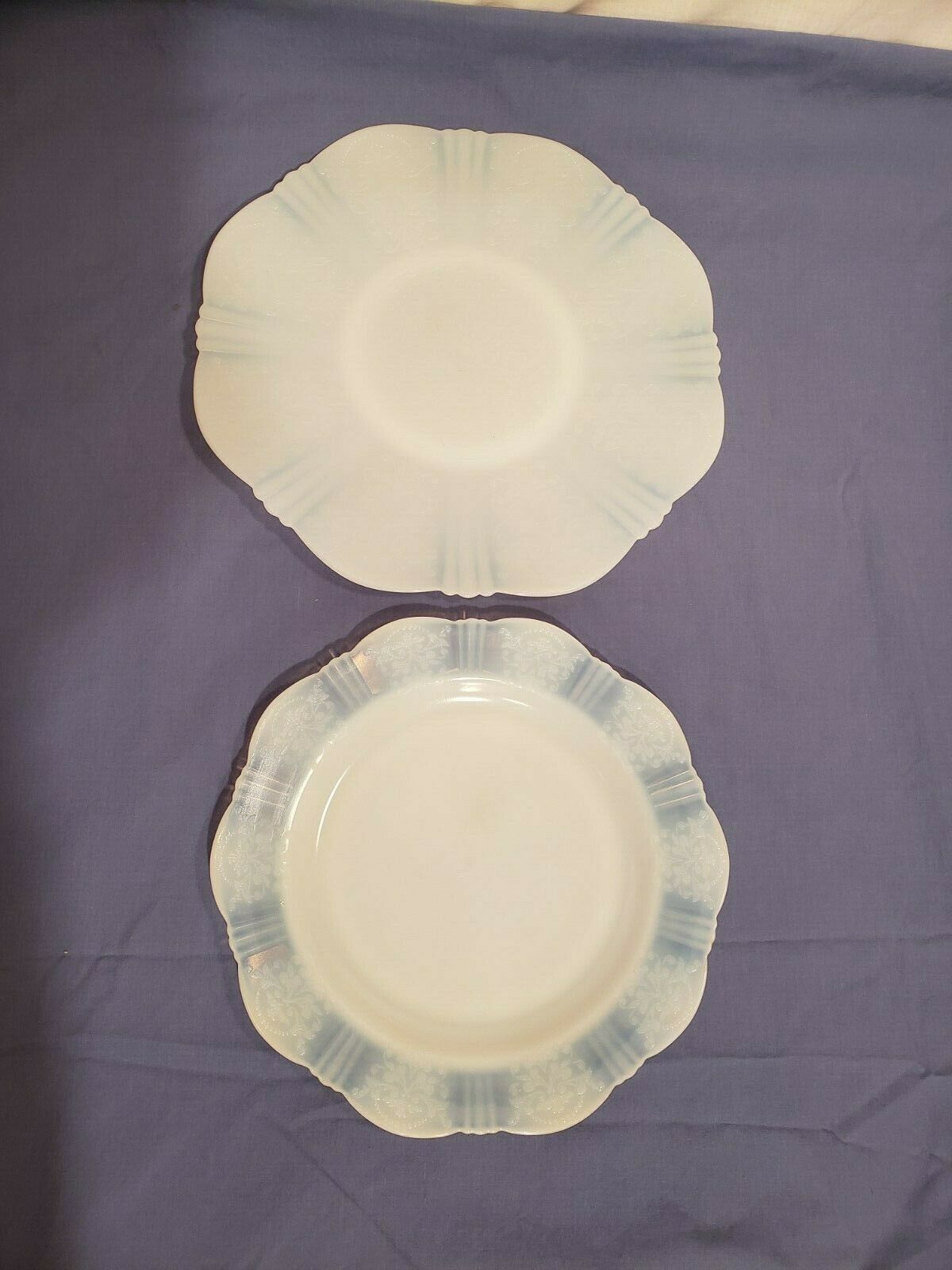 Vintage Macbeth-evans Sweetheart Monax White Depression Plates, 2 Sizes