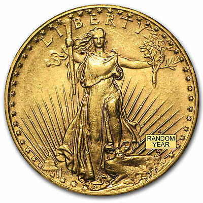 Special Price! $20 Saint-gaudens Gold Double Eagle Au (random Year)
