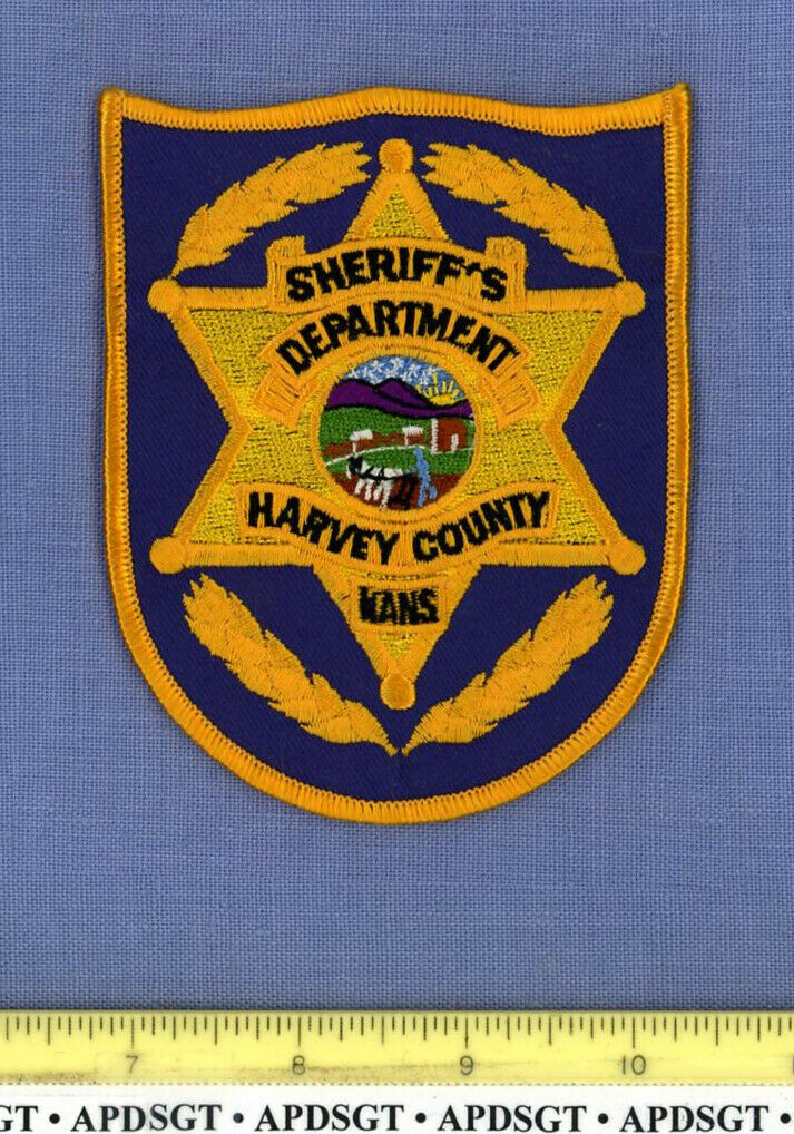 Harvey County Sheriff Kansas Police Patch Gold Star State Seal