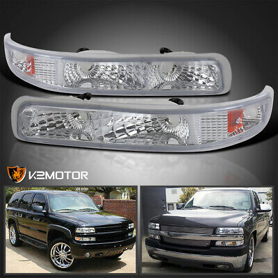 For 1999-2002 Chevy Silverado Tahoe Clear Signal Bumper Parking Lights Lamps L+r