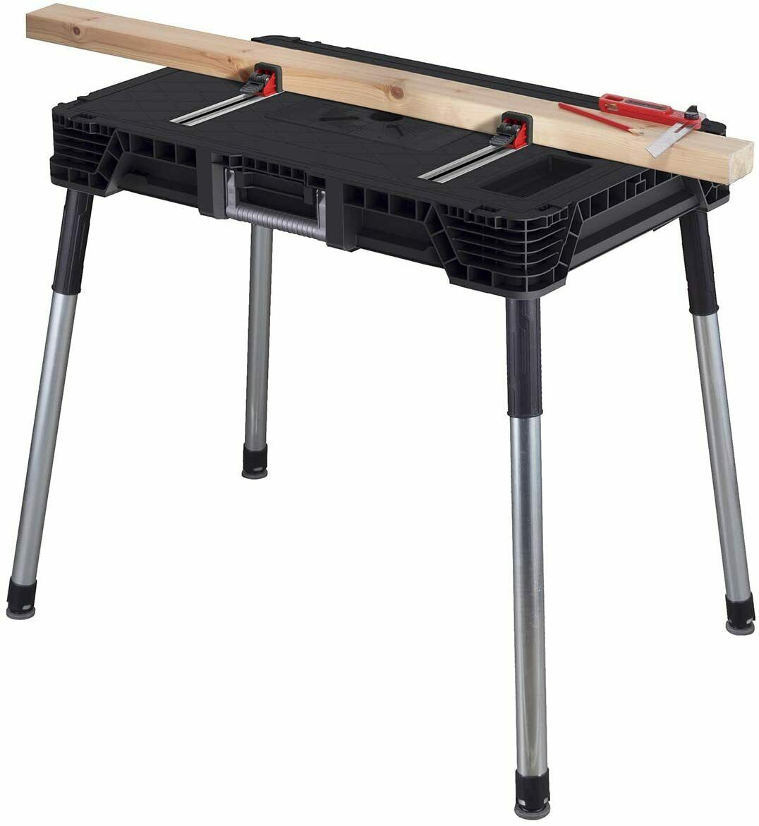 Keter Jobmade Portable Work Bench And Miter Saw Table For Woodworking Tools