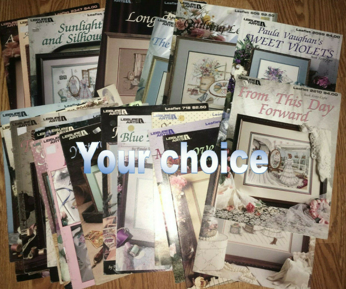 Paula Vaughan Counted Cross Stitch Charts-your Choice-floral,quilt, Bride, More