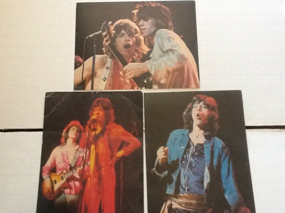 1973 Rare Vintage ,set Of 3  Rolling Stones Promotional Card#101, 102, 103