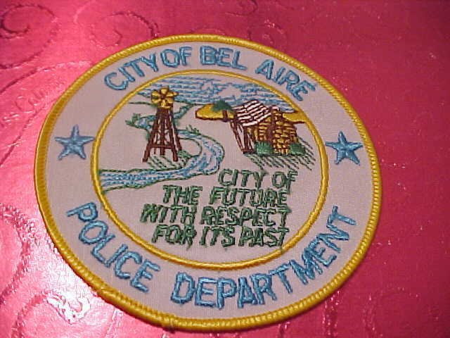 Bel Aire Kansas Police Patch Shoulder Size Unused 4 X 4 Lite Blue