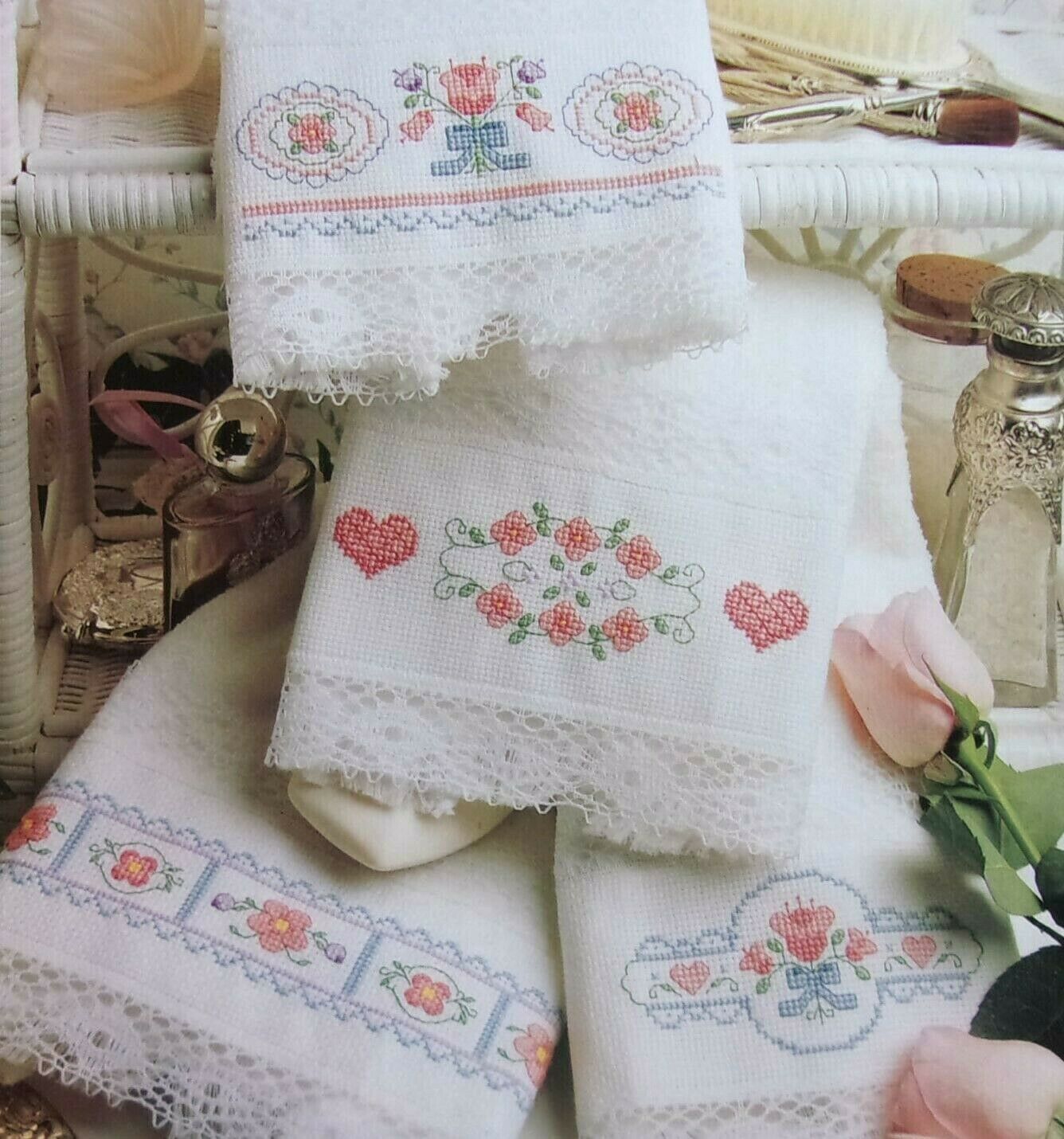 Dainty Little Towels, Cross Stitch Pattern, 4 Lovely Fingertip Towel Designs
