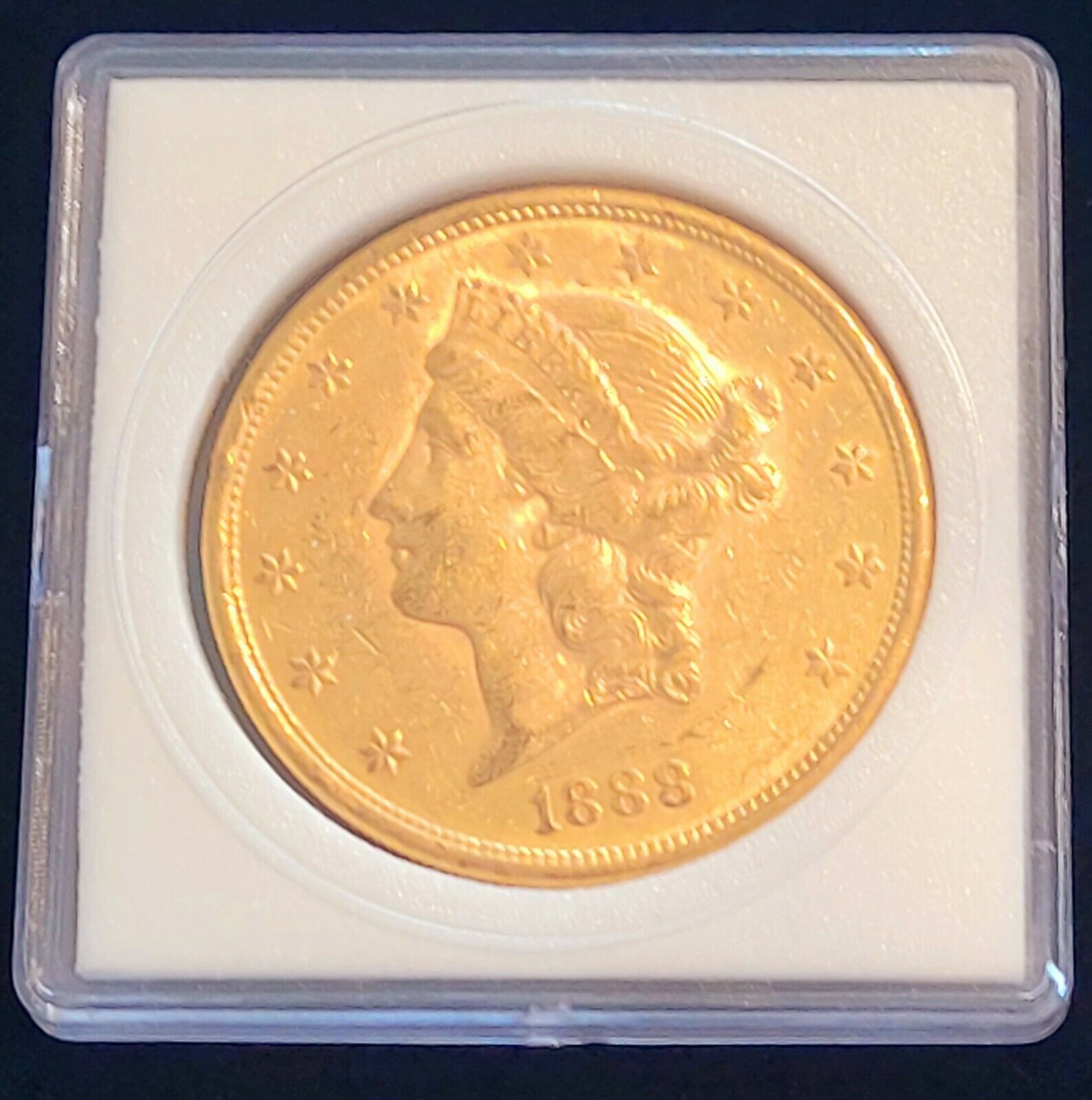 1888-s $20.00 Gold Us Liberty Head Ungraded Very Impressive $20 Coin High Au