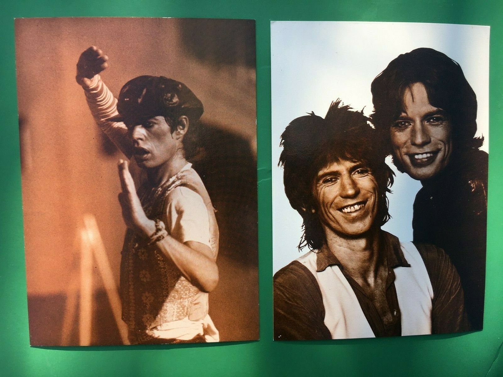 Mick Jagger Rolling Stones (2) Sepia Tone Post Card Lot 6 X 4.5" - Ludlow Sales