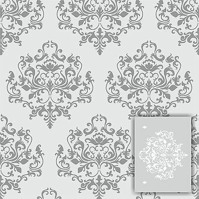 Damask Wall Stencil Kit *2 Included* Large 12"x9" Faux Mural Pattern Paint