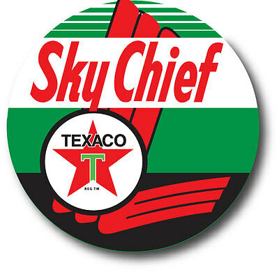 Sky Chief Texaco Round Super High Gloss Outdoor 4 Inch Decal Sticker