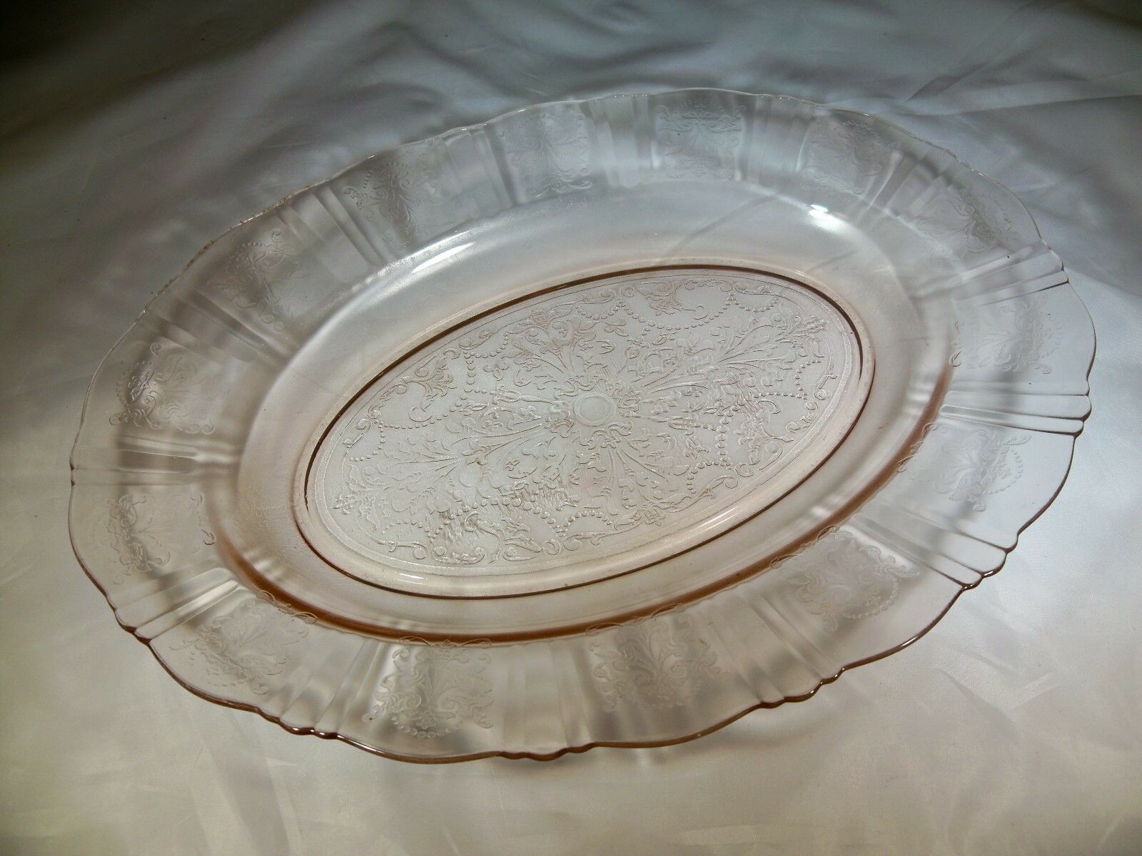 Macbeth-evans Glass Co. American Sweetheart Pink 13" Long Oval Serving Platter!